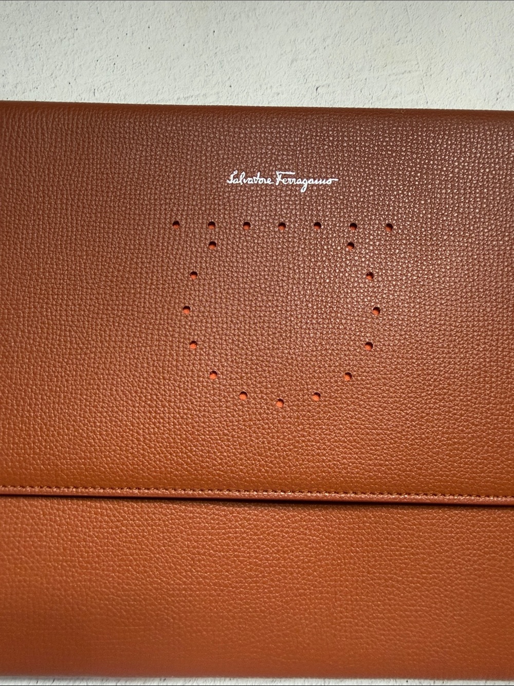 Salvatore Ferragamo Leather Envelope Clutch - Picture 17 of 17